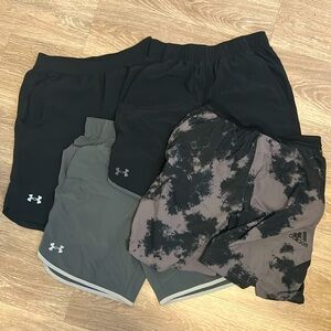 men’s athletic shorts - under armour and adidas